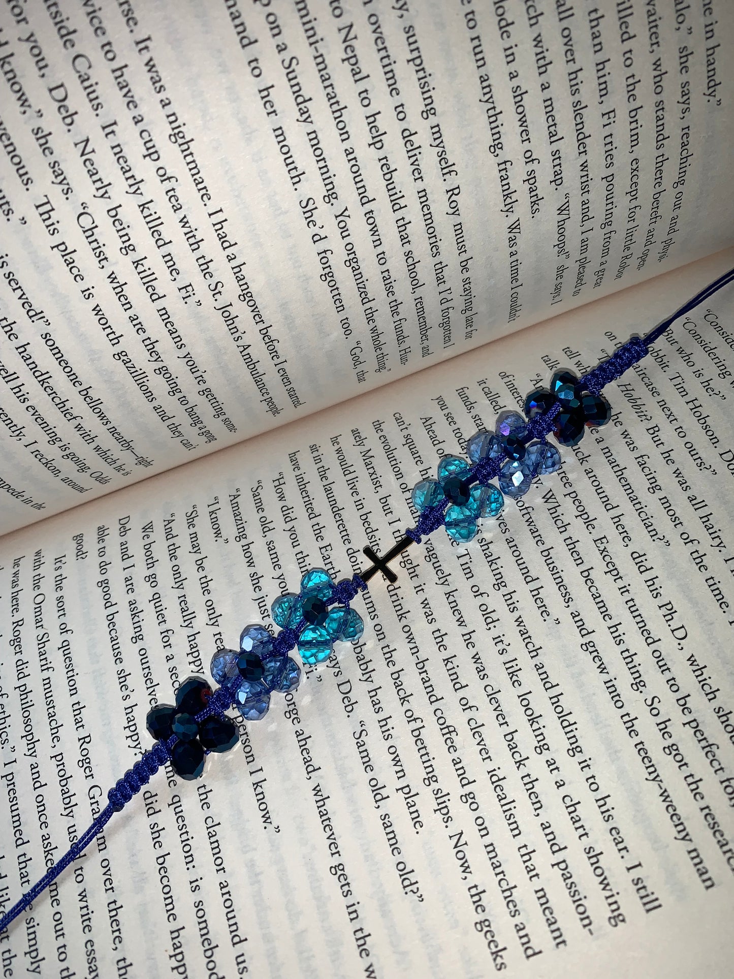 Bracelet Blue Flowers Crystal