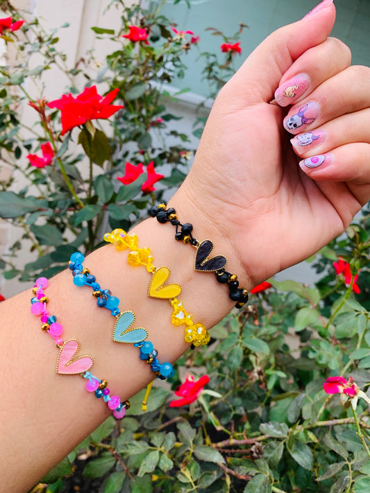 Bracelets adjustable Heart Colors
