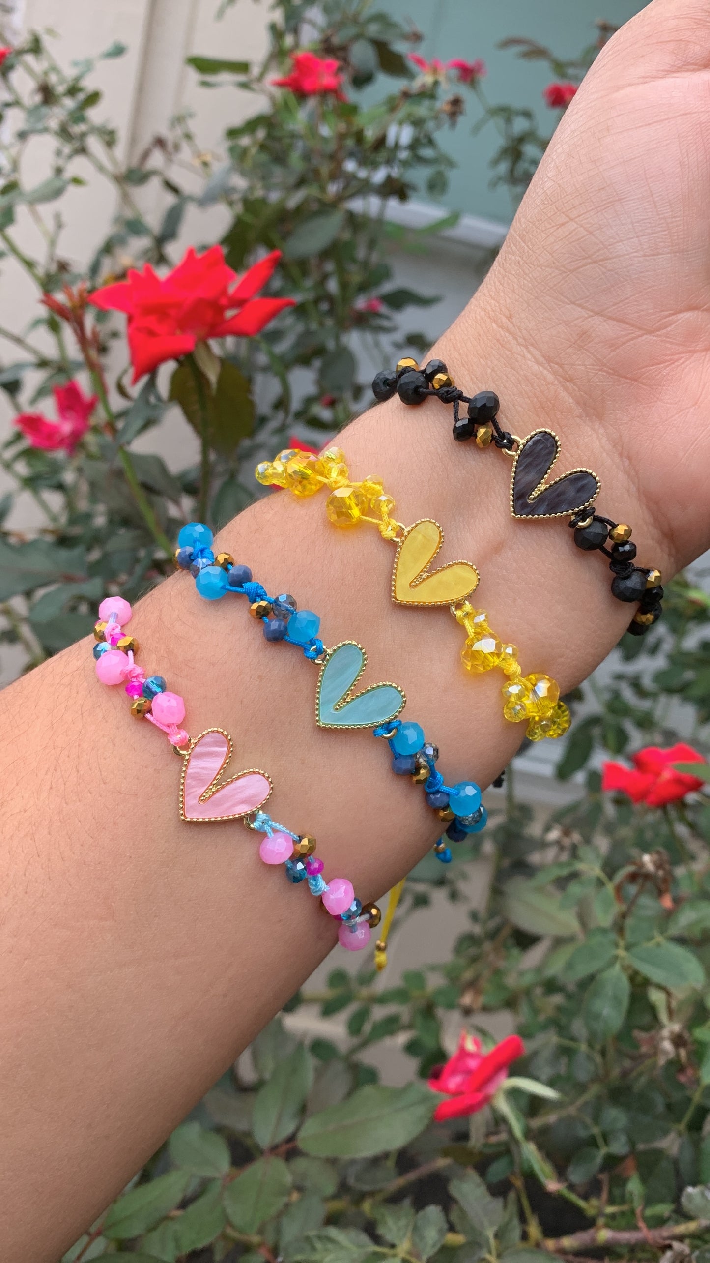 Bracelets adjustable Heart Colors