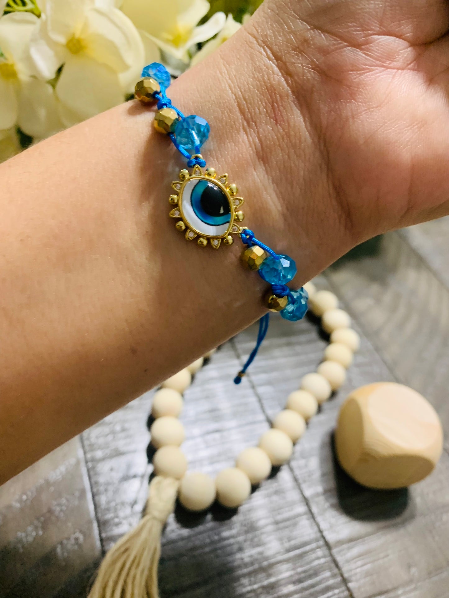 Bracelet Eye Blue Crystal