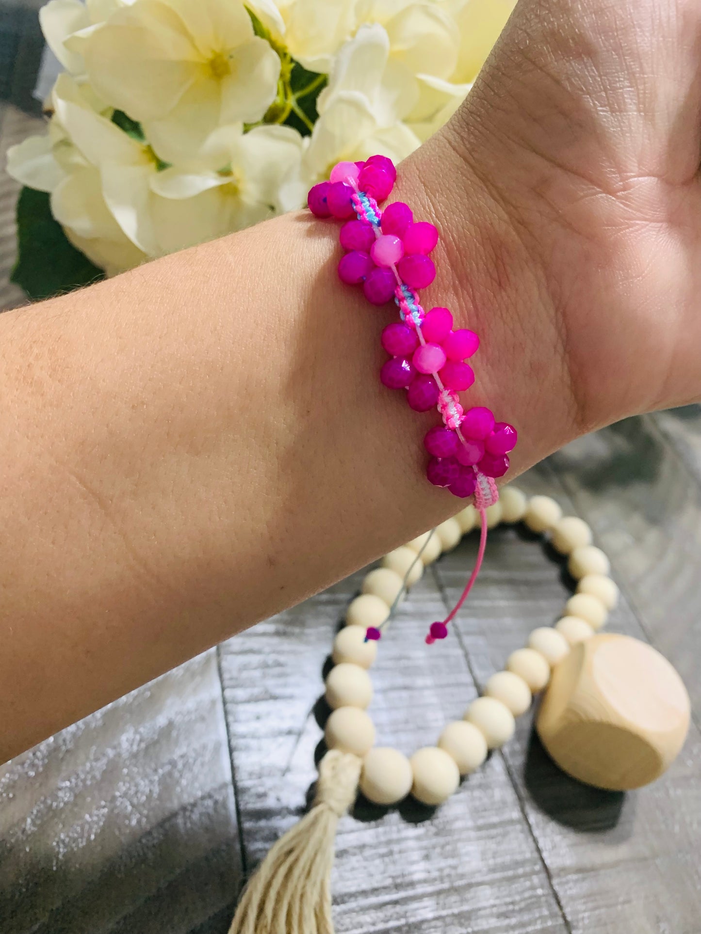 Bracelet Flowers Colors Crystal
