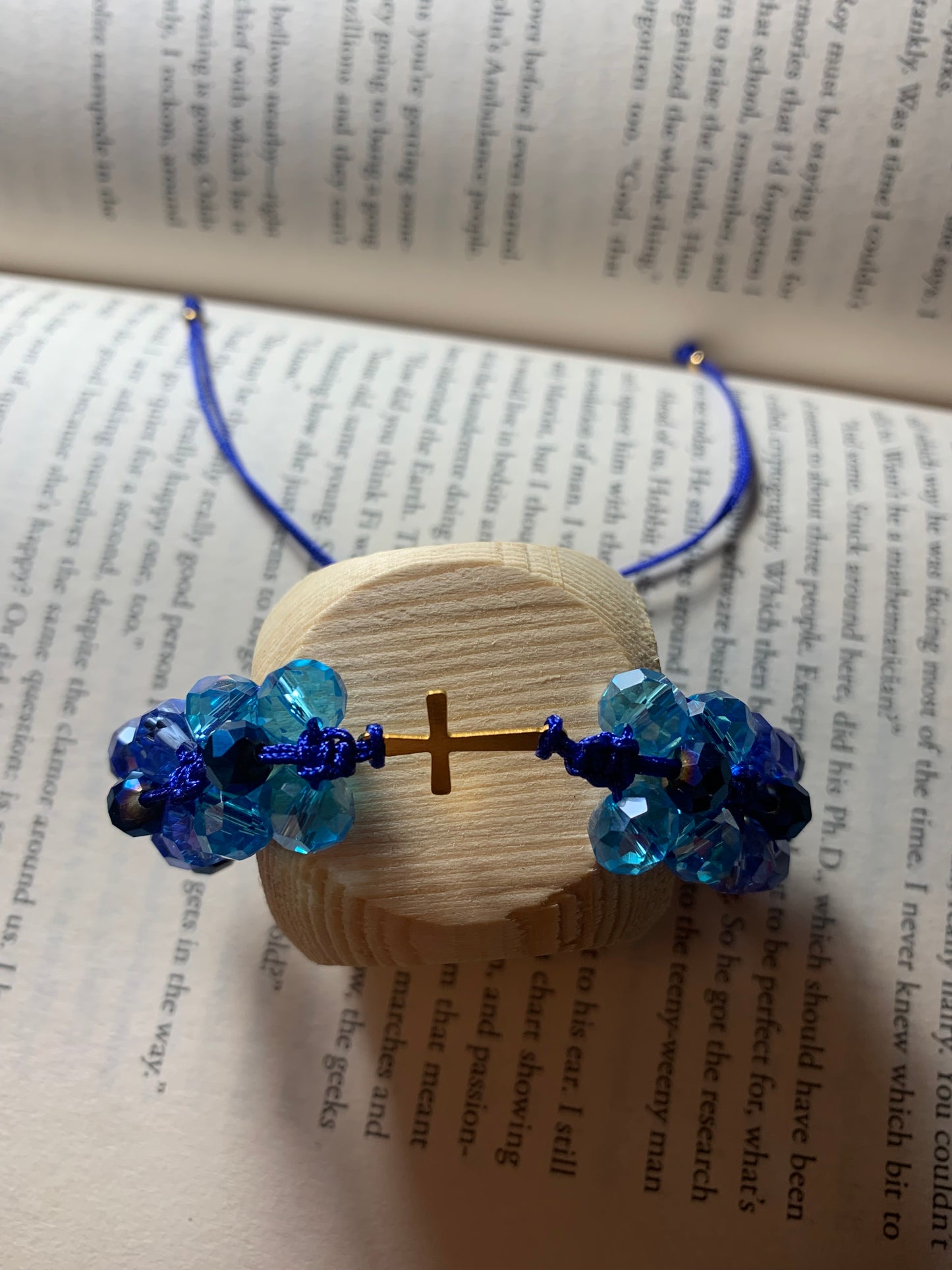 Bracelet Blue Flowers Crystal