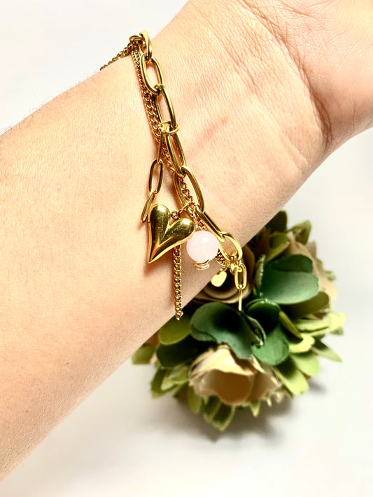 Bracelet Rose Cuarzo Heart