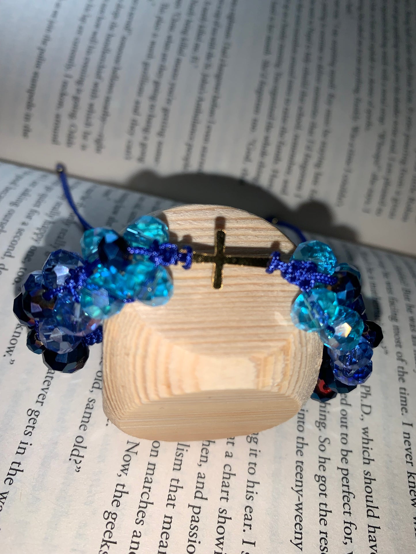 Bracelet Blue Flowers Crystal