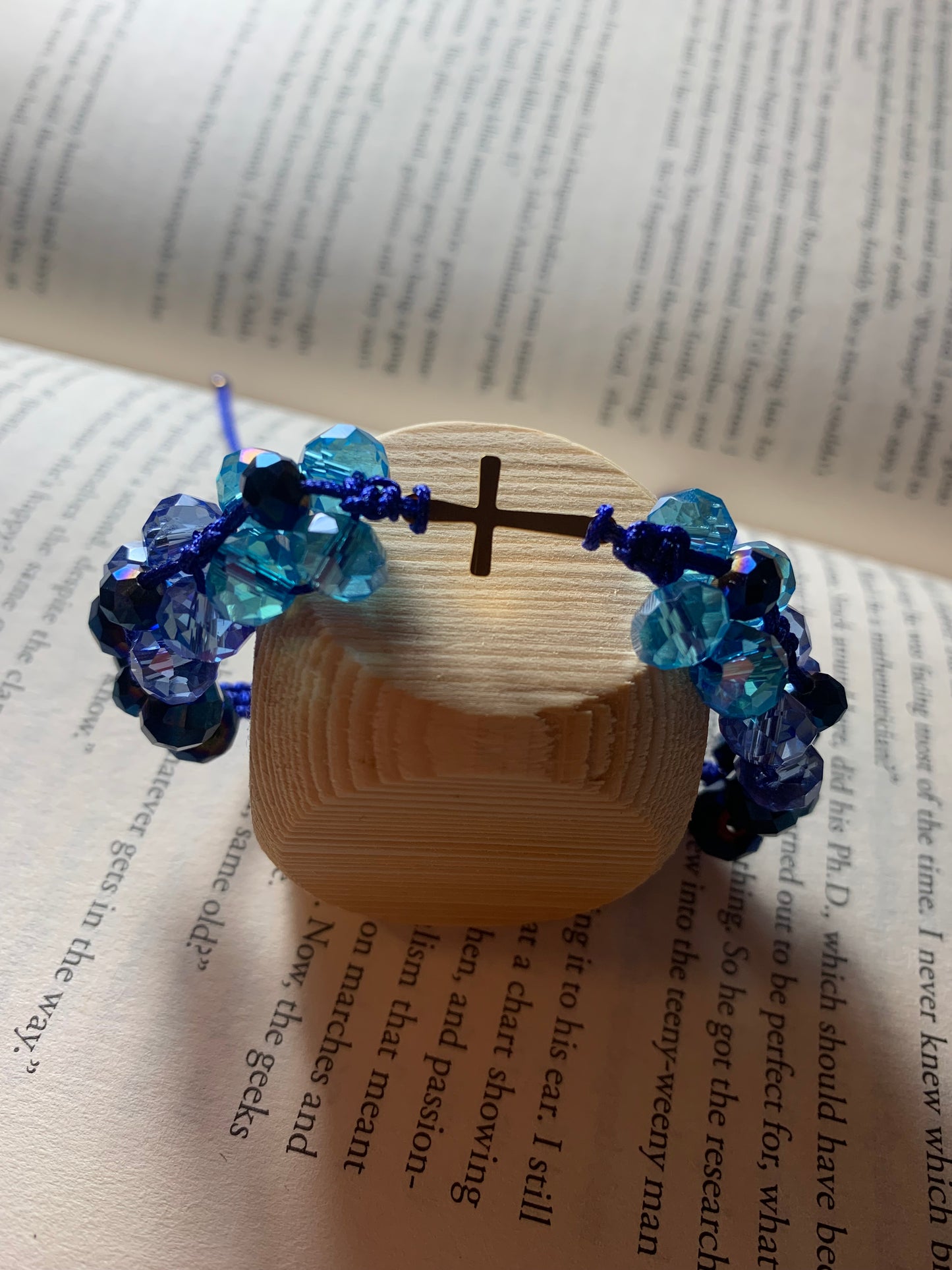 Bracelet Blue Flowers Crystal