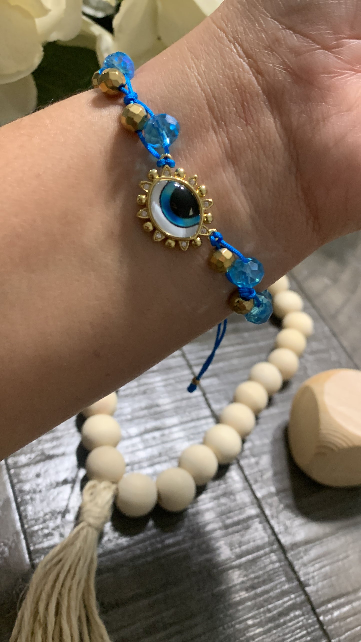 Bracelet Eye Blue Crystal