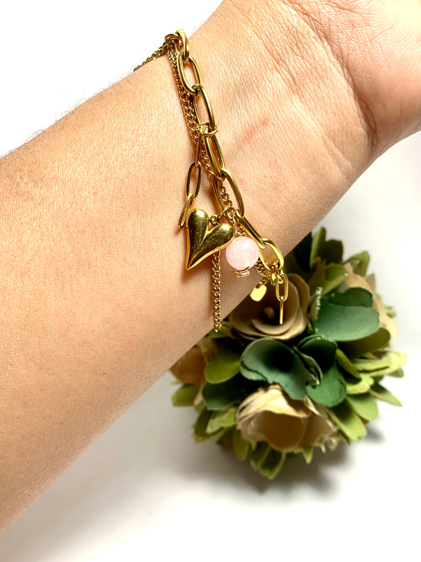 Bracelet Rose Cuarzo Heart