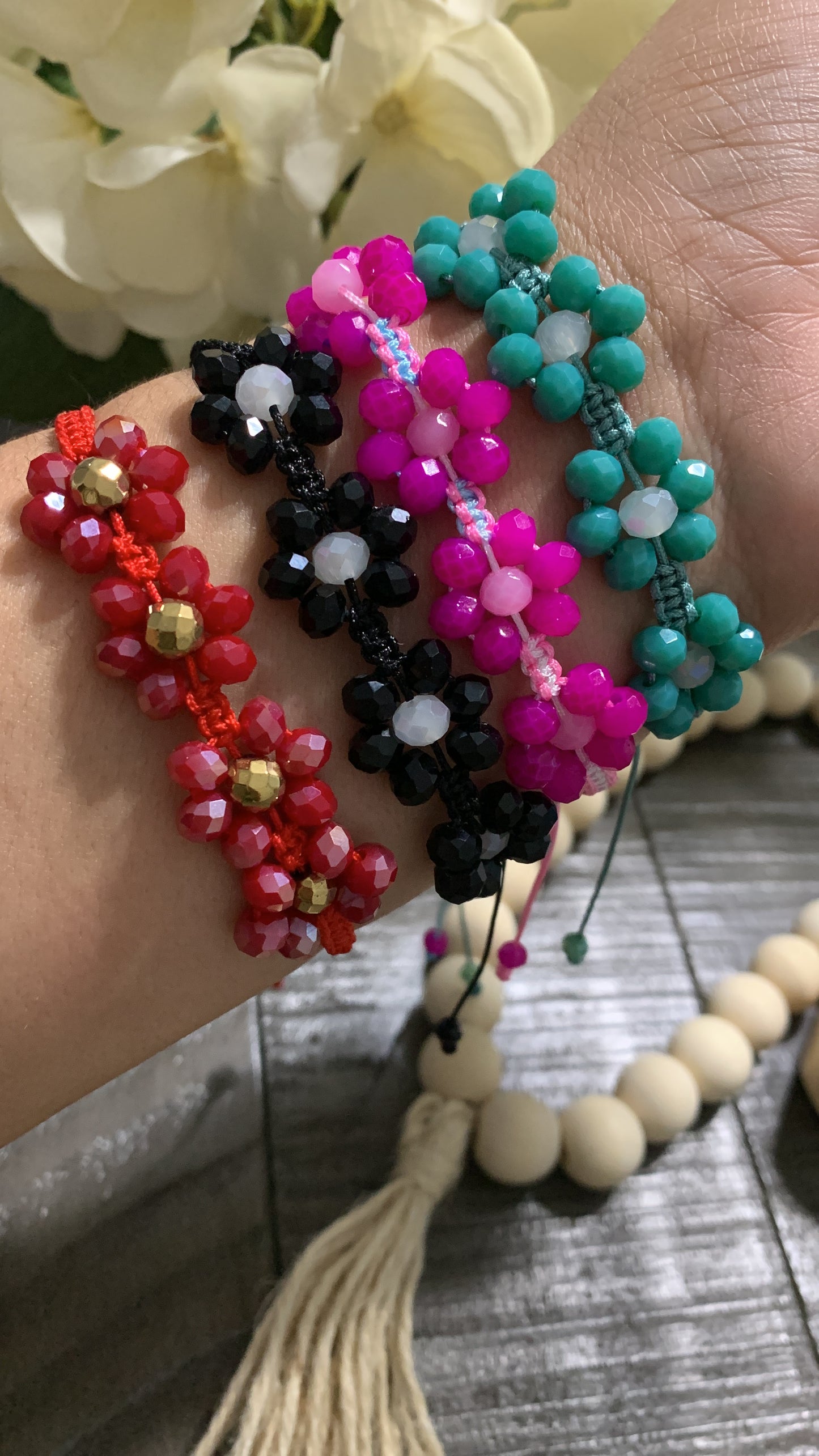 Bracelet Flowers Colors Crystal