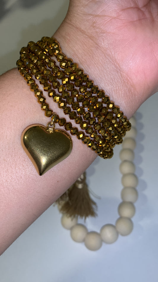 Bracelet Gold Heart Big