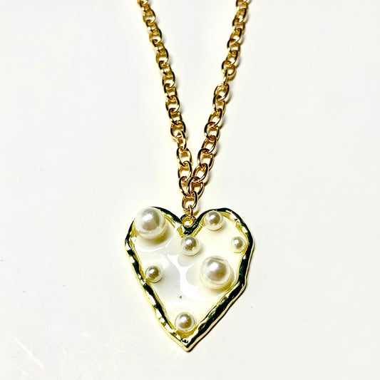 Pearls Heart Necklace