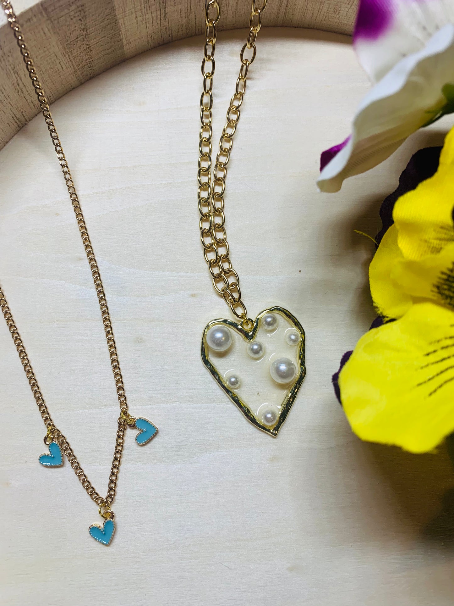 Pearls Heart Necklace