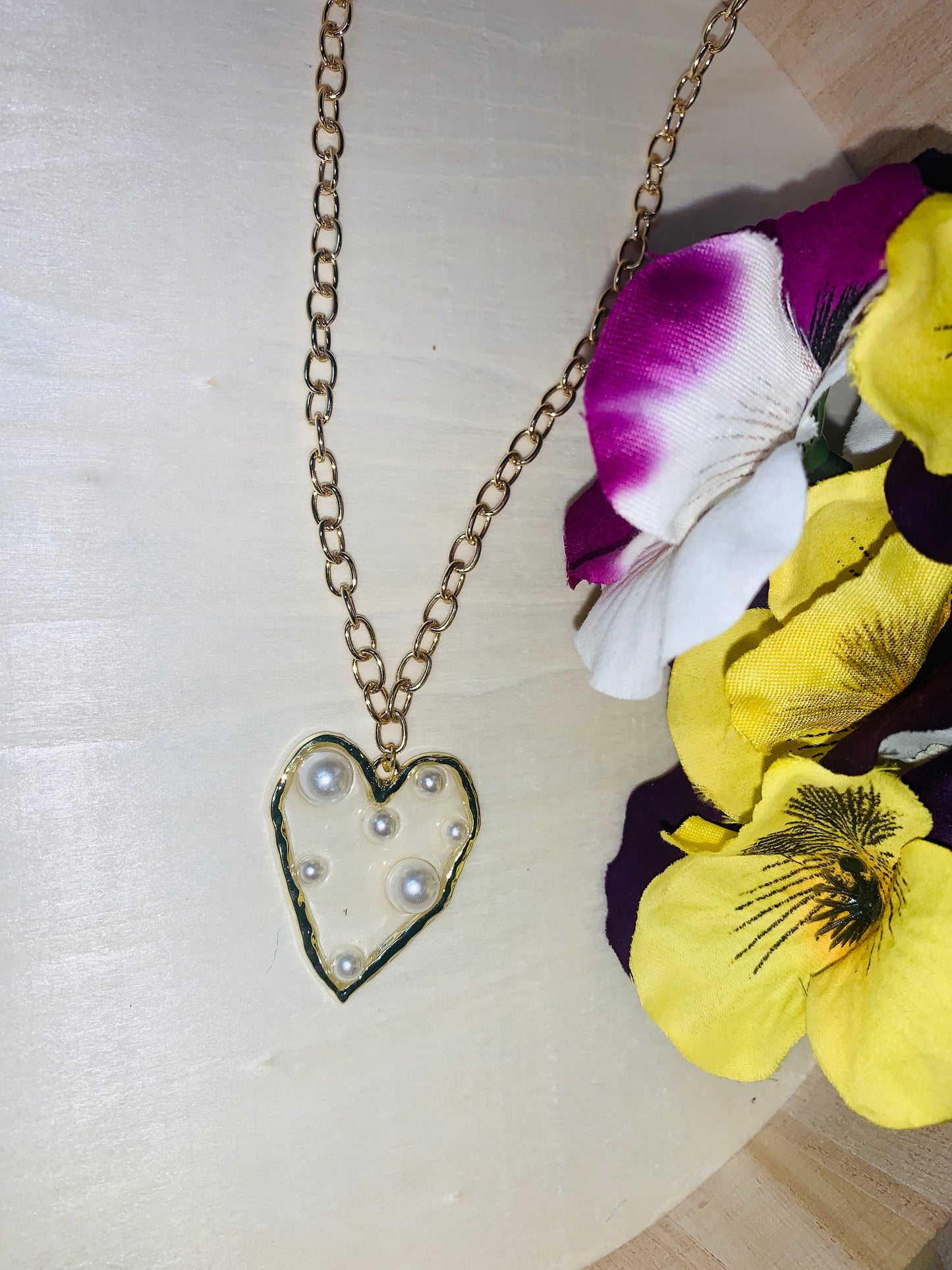 Pearls Heart Necklace